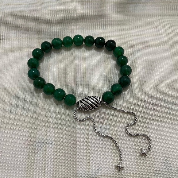 David Yurman Green Bead Adjustable Bracelet - Picture 1 of 3